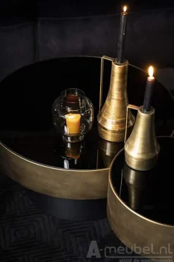 Bijzettafel Bunga 40cm - Goud/Zwart - 210038