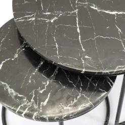 Bijzettafel Romeo Set van 2 45cm/60cm - Zwart - 201580