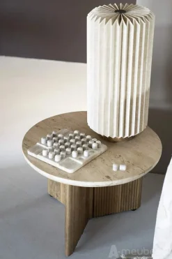 Bijzettafel Sara - 60cm - Beige/Bruin - 95899