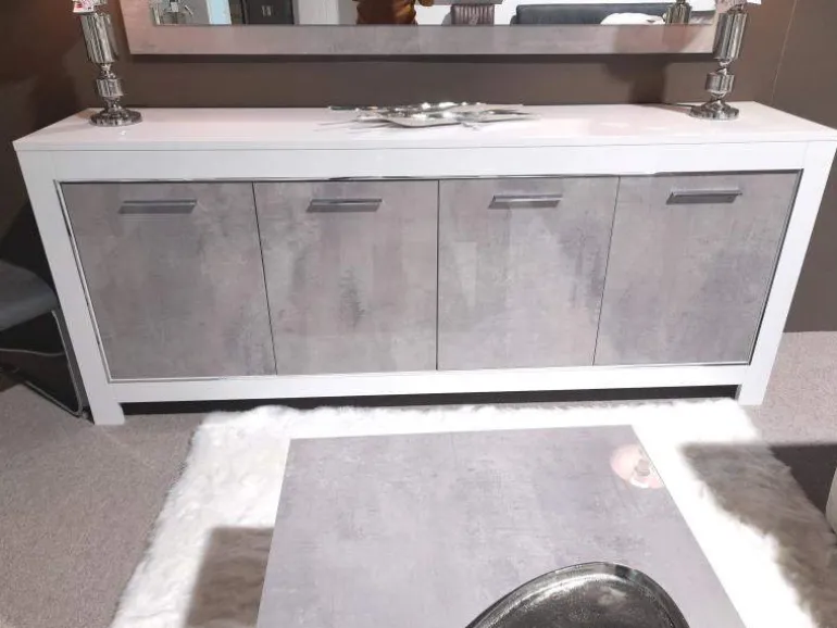 Dressoir Marknesse 4 Deurs Wit/Marmer