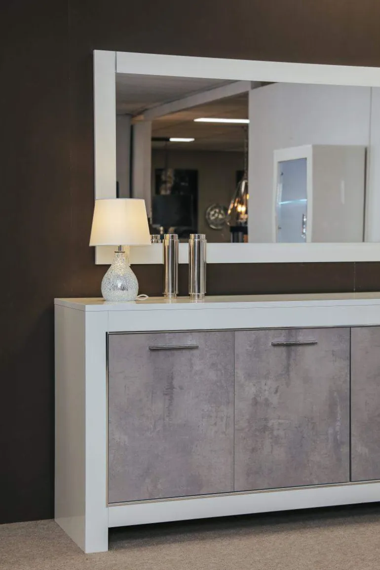 Dressoir Marknesse 3 Deurs Wit/Marmer