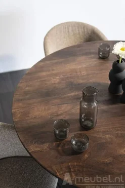 Eettafel Aron Rond - 130cm - Bruin - 95656