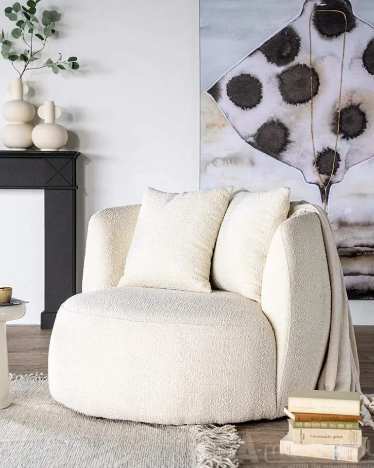 Fauteuil Louis met kussen - Beige Spark - 95804