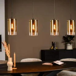 Hanglamp 4 lichts Goud