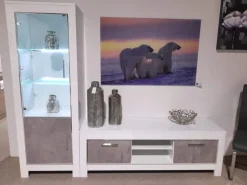 Kolomkast Glas Marknesse Wit/Marmer