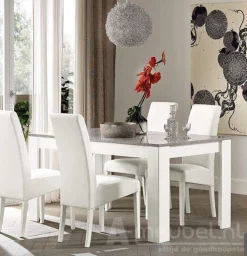Marknesse Eettafel Wit/Marmer