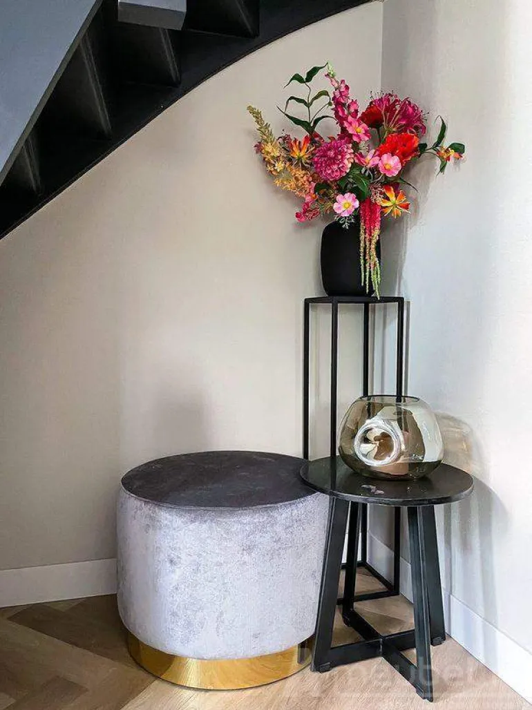 Poef Lexmond 80x47cm met spiegelrand