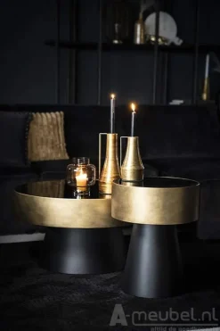Salontafel Bunga 75cm - Goud/Zwart - 210039